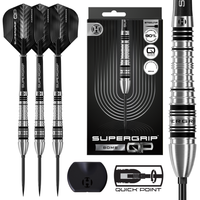 Harrows SUPERGRIP QP Bomb Steeldart-Set 22 oder 25 Gramm